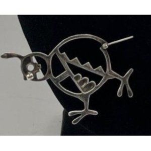 DENNIS RAMONE DR Sterling Silver QUAIL Brooch Navajo